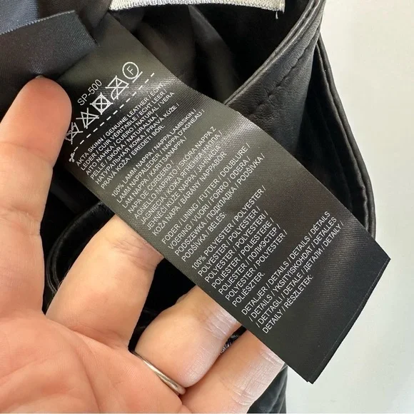 Stand Studio Polly Biker Black Leather Moto Jacket Womens 34 US XS 0 2 - Picture 10 of 12